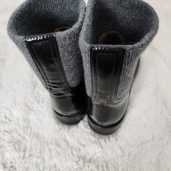 NEW J. Crew Rib-Cuff Chunky Ankle Boots Italian Leather Black Size 10.5 - Picture 5 of 13